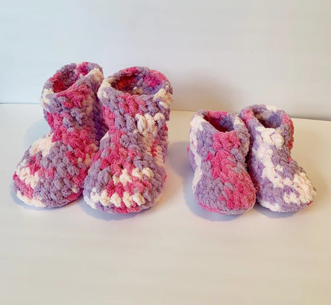 Twisted Color Crochet Bootie Slippers - Toddler's