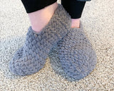 Solid Color Soft Crochet Slippers - Adult Men's