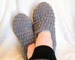 Solid Color Soft Crochet Slippers - Adult Men's