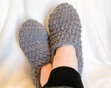 Solid Color Soft Crochet Slippers - Children's