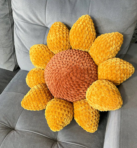 Crochet Sunflower Pillow